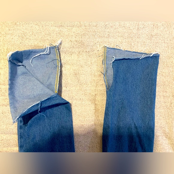 Split hem 26 “avec les filles” denim jeans distressed flare - Picture 8 of 9